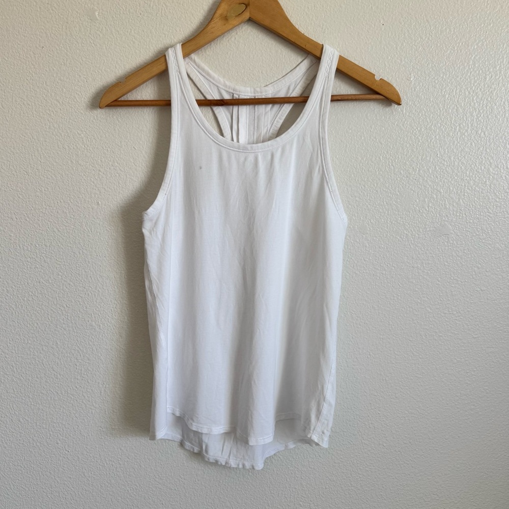 Lululemon  White Yogi Everyday Tank Size 6-8 - Picture 3 of 7